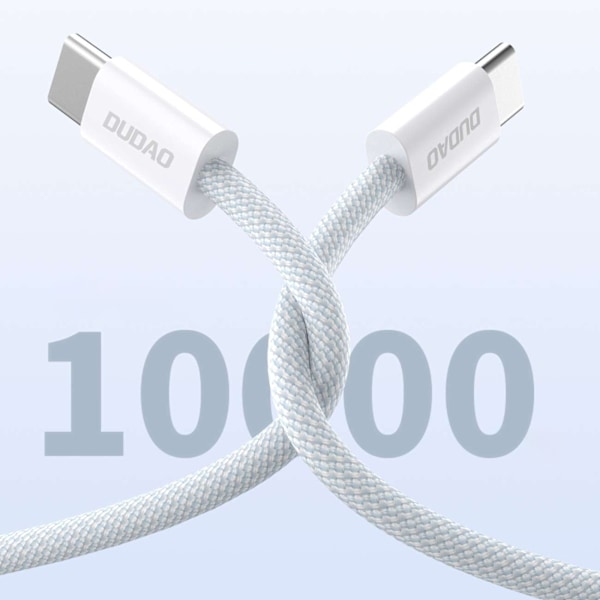 Slitstark UCB-C PD 60W kabel med kolfiberfläta, 2m, ljusblå