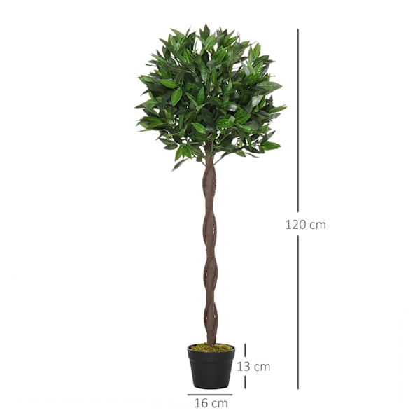 Set med 2 konstgjorda bukträd, 120 cm konstgjorda växter i cementkruka, krukväxt, konstgjorda växter för inomhus, utomhus, dekorativa växter, grön