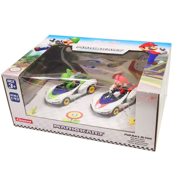 Mario Kart Mario + Yoshi Pull Speed-set 2 bilar