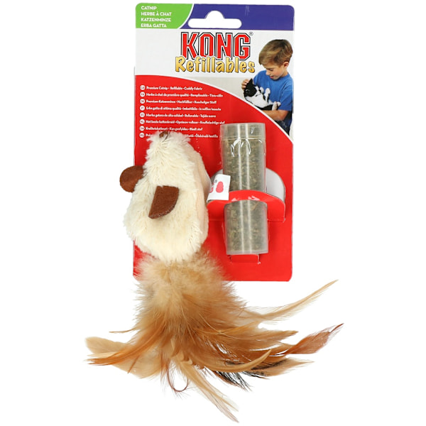 KONG Cat Genopfyldelig Catnip Feather Mus