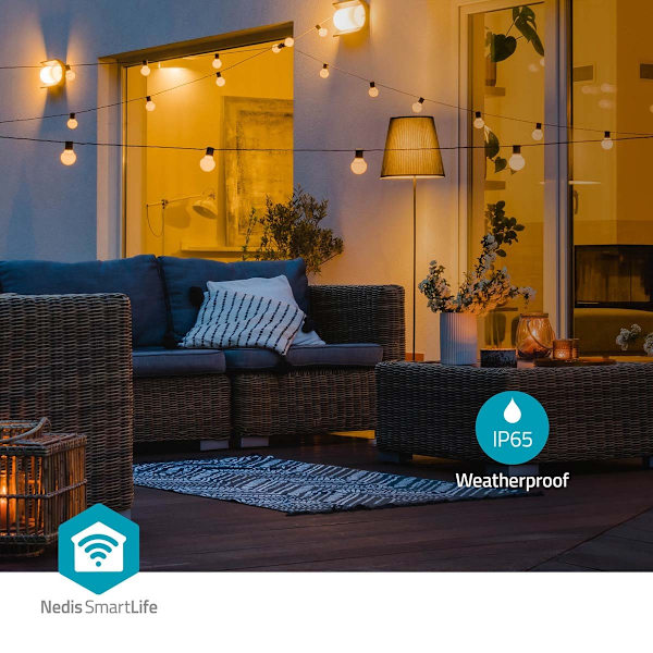 SmartLife Julbelysning | Festljus | Wi-Fi | Varm Vit | 10 LED's | 9.00 m | Android™ / IOS | Glödlampediameter: 45 mm