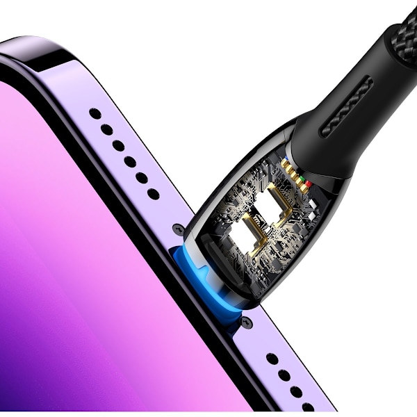 Glimmer-sarjan USB-A-kaapeli Iphone Lightning 480Mb-s 2.4A 2m musta