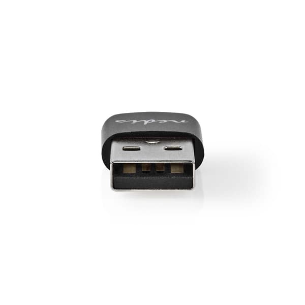 USB-A Adapter | USB 2.0 | USB-A Han | USB-C™ Hun | 480 Mbps | Runde | Nikkelplateret | Sort | Box