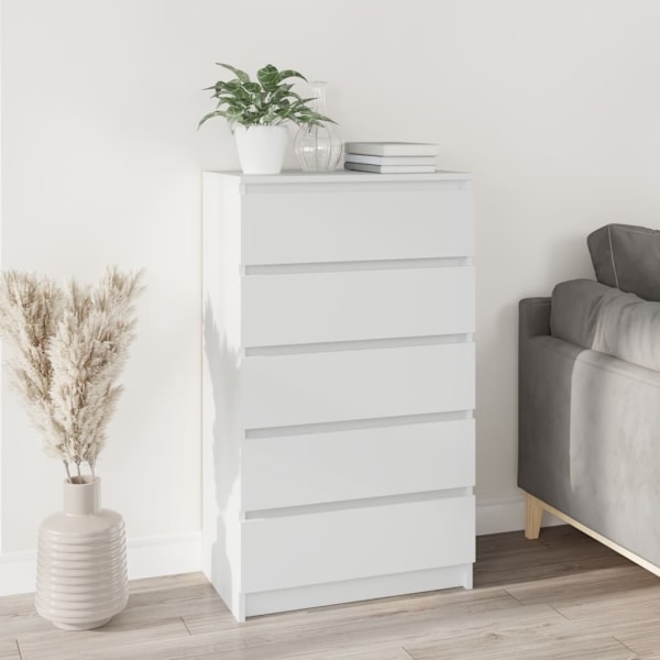 Cassettiera in derivati ​​del legno bianco 60x36x103 cm