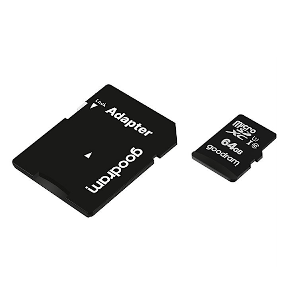 Mikrokort 64GB micro SD XC UHS-I klass 10 minneskort + SD-adapter