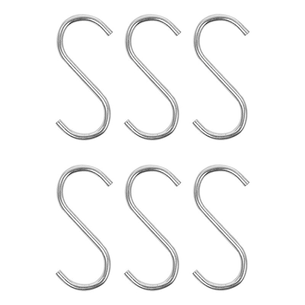 S koukku Ø4mm 6cm 6 kpl läpipainopakkauksessa