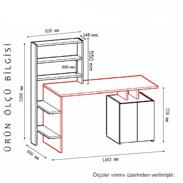 Studiebord Melis - Hvid, antracit