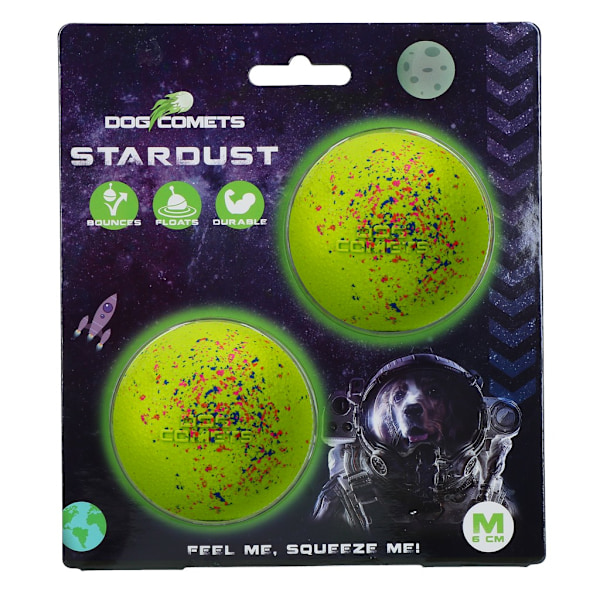 Dog Comets Ball Stardust Green M 2 kpl