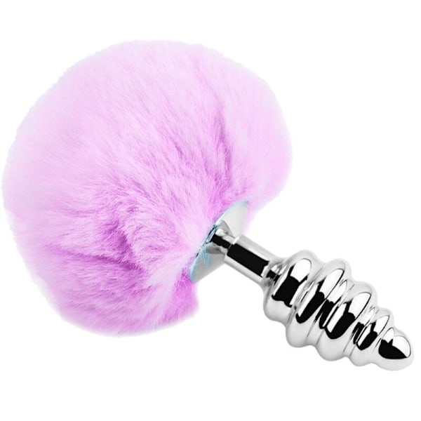 Alive - Anal Pleasure Plug Spiral Metal Fluffy Violet Storlek S