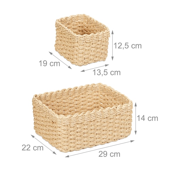 Vävd förvaringskorg, set om 3