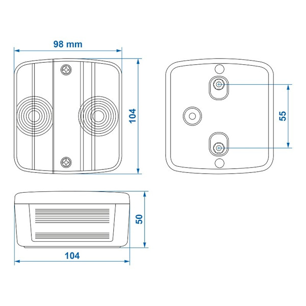 Takavalo 4 toimintoa 98x104mm