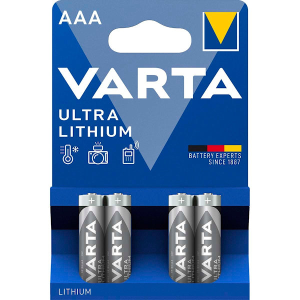 Litium Paristo AAA | 1.5 V DC | 1100 mAh | 4-Blister-kortti | Harmaa / Hopea