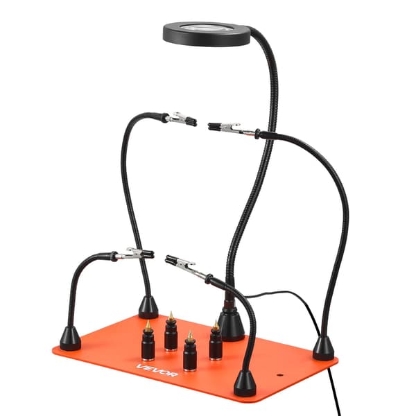 Helping Hands lödstation – 4 armar, 3x LED-förstoringsglas