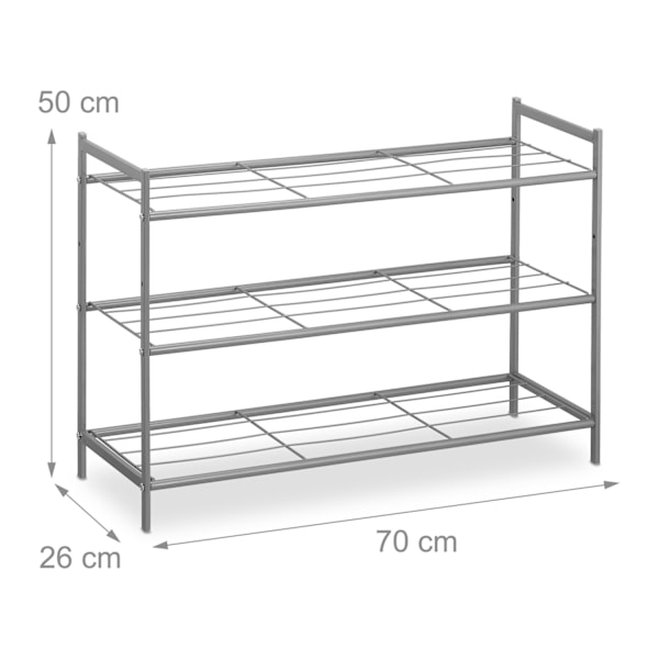 Pinottava kenkähylly 3 hyllyä