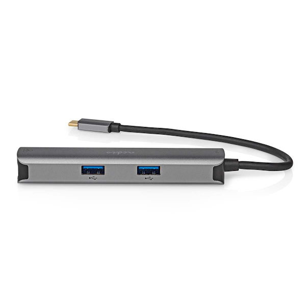USB Multi-Port Adapter | USB 3.2 Gen 1 | USB-C™ Han | HDMI™ Hun / RJ45 Hun / 3x USB-A Hun | 5 Gbps | 0.20 m | Runde | Guldplateret | PVC | Antracit |