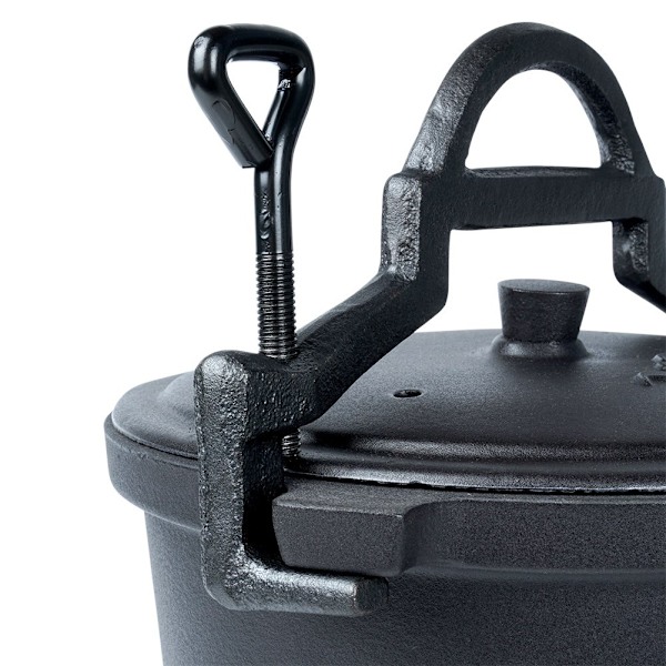 Gjutjärnsgryta med lock - 4L, för öppen eld