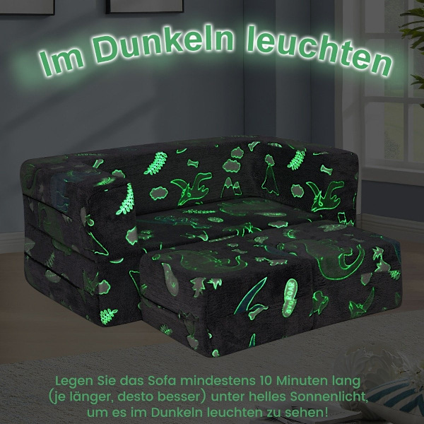 Modulopbygget børnesofa glød i mørket legesofa modulopbygget sofa dinosaur