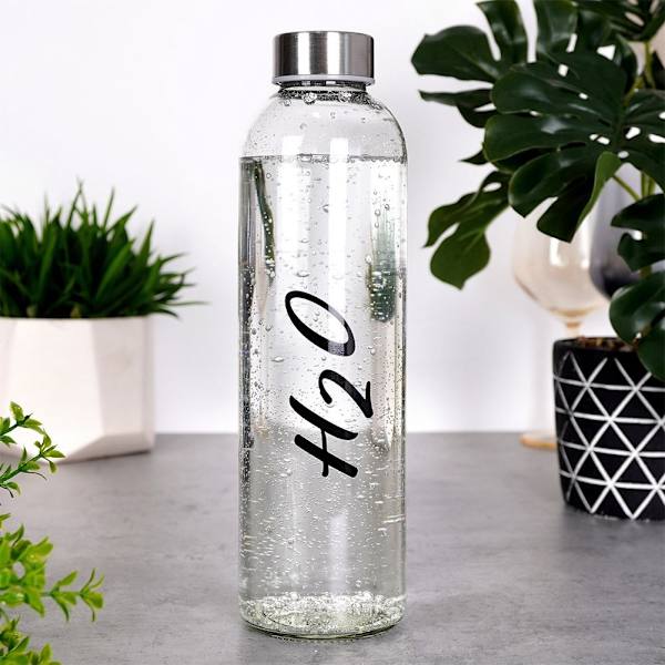 Dekorativ vandflaske 700ml med stållåg og forsegling
