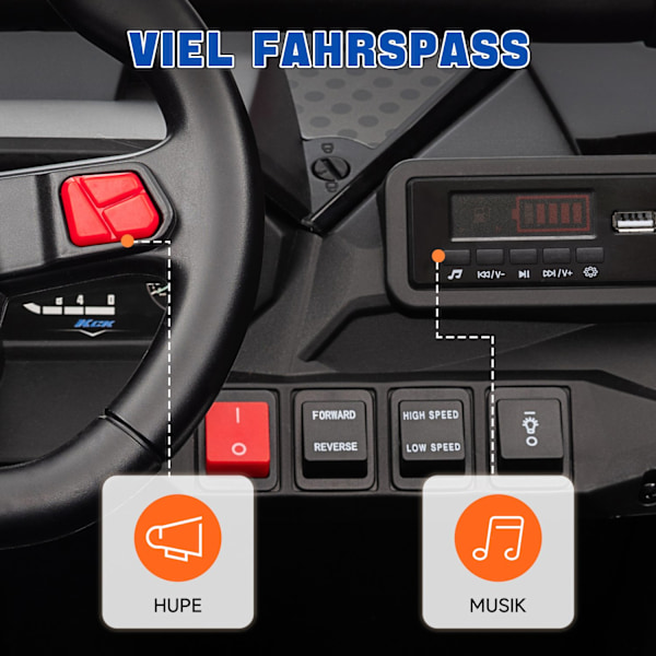 Lasten sähköauto, 24 V 5-7 km/h maastoauto musiikkiliitännällä, lasten auto 2,4G kaukosäätimellä, ajovalo, äänitorvi, sähköinen lastenajoneuvo lapsill