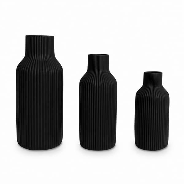 Sort Keramik Vase Sæt med 3 – Skandinavisk Stil