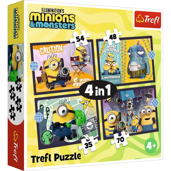 Minions-pusselset – 4-i-1, 35 till 70 bitar
