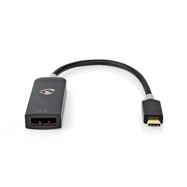 USB-C™ Sovitin | USB 3.2 Gen 1 | USB-C™ Uros | DisplayPort Naaras | 8K@30Hz | 0.20 m | Pyöreä | Kullattu | PVC | Antrasiitti | Ikkunallinen laatikko