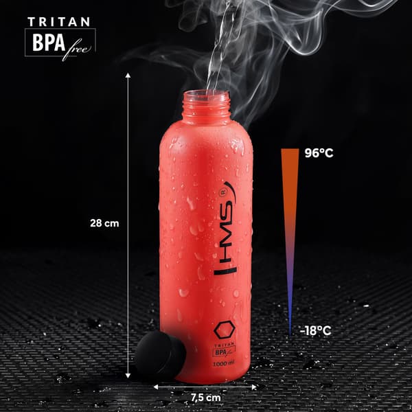 Tritan vesipullo, punainen, 1000 ml