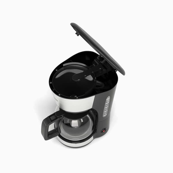 Kaffemaskine, 1,25L, 1000W, 10 kopper, Sort/Rustfrit stål