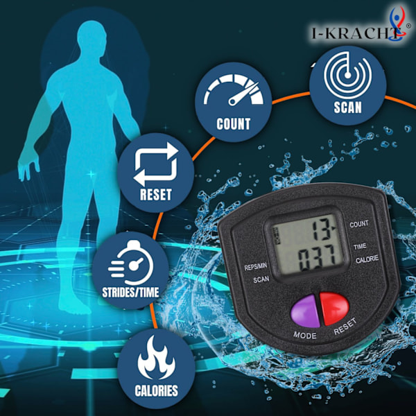 I-Kracht KT-00131: Total Fitness Crunch med Digital Monitor Sort