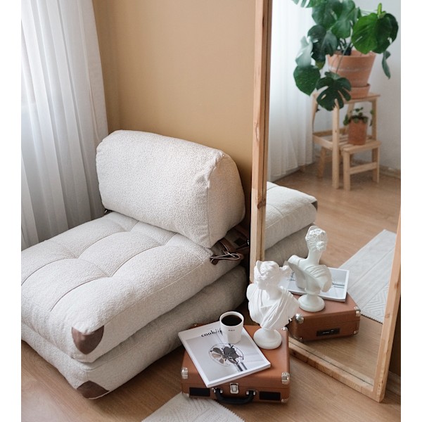 1-sædet sovesofa Fold Teddy - Creme