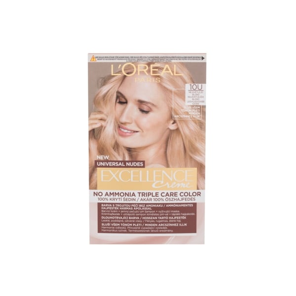 L'Oréal Paris - Excellence Creme Triple Protection 10U Lightest Blond No Ammonia - For Women, 48 ml