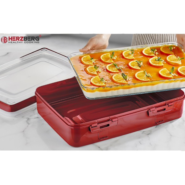 Herzberg et-trins takeaway-bagekasse rød
