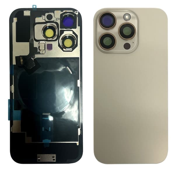 iPhone 16 Pro bagcover med små dele - Desert Titanium