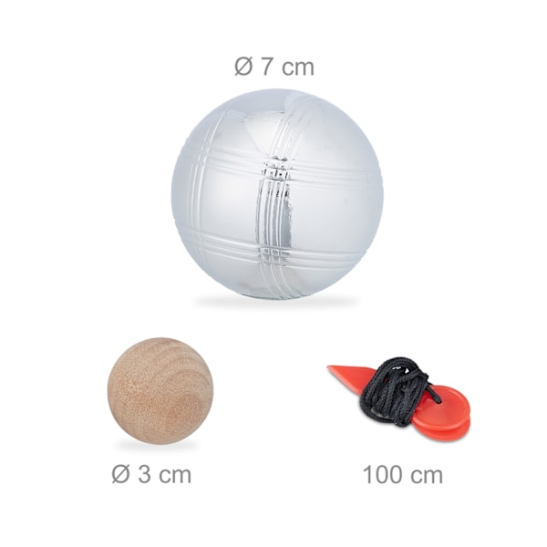 3 petankkipalloa setissä