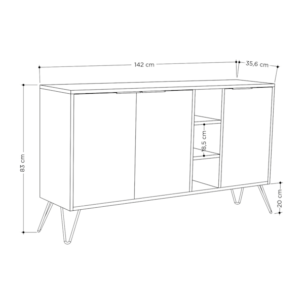 Console Clara Console - antracit, lys mokka