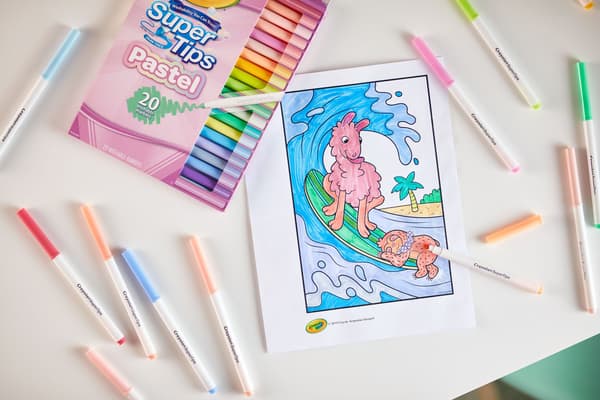 Pastel Supertips tuscher, 20 vaskbare farver til børn