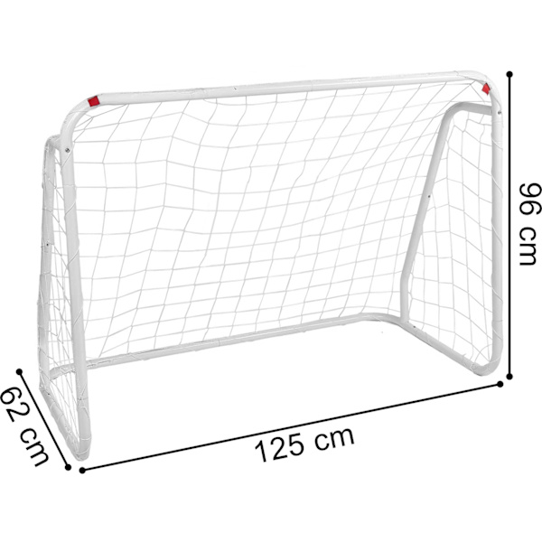 Fodboldmålsæt, 2 hvide stålmål