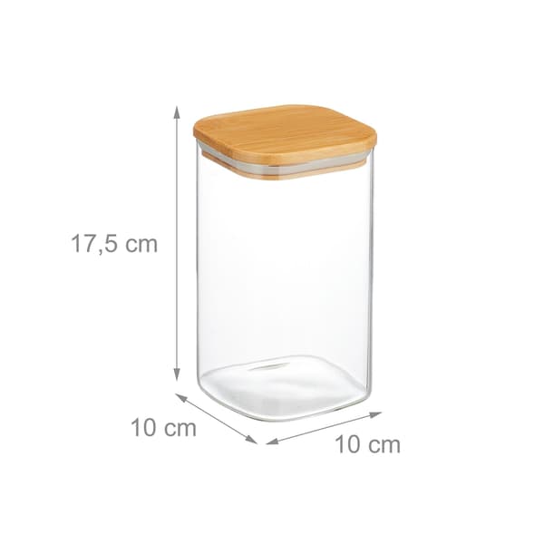 Set med 3 förvaringsburkar med lock 1200 ml