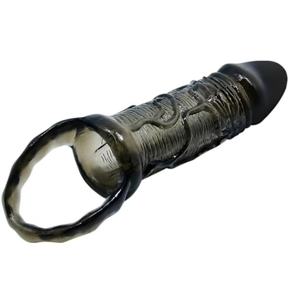 Baile - Penis Extender Cover med rem til testikler Sort 13,5 Cm