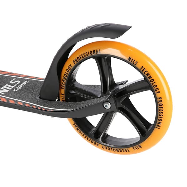 Vit-orange sparkcykel, justerbar höjd