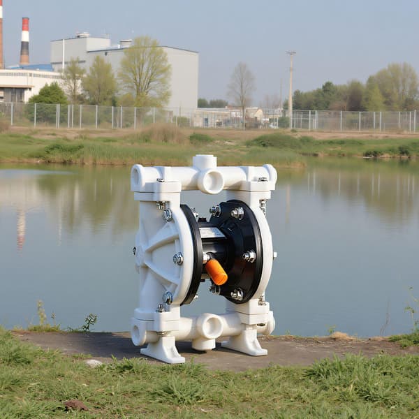 Luftdriven dubbelmembranpump, 17 l/min, PP-hus
