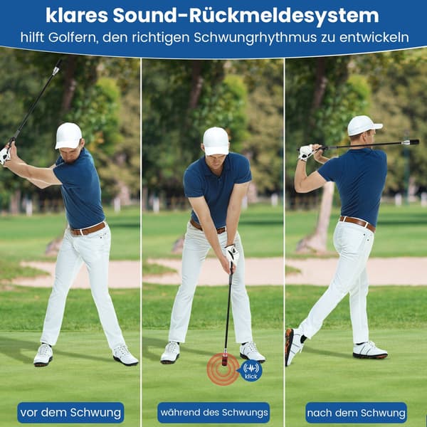 Golfsvingtræner med skridsikkert greb – sort, 80 cm