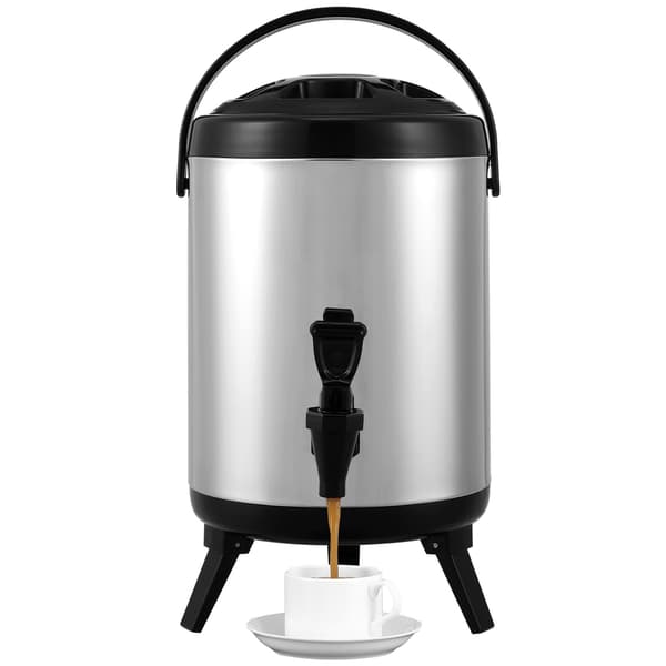 Isoleret drikkevaredispenser i rustfrit stål, 1,5 gal. 6 l, med tap