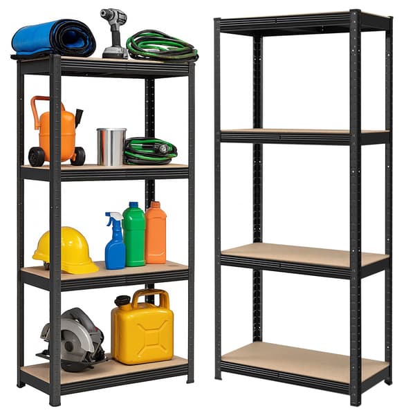 Lagerhylde 4 niveauer 174x80x40 cm 150 kg sort