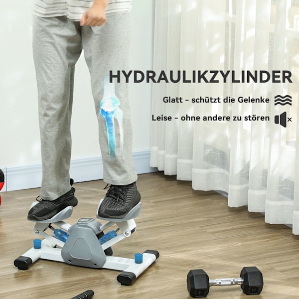 Mini stepper til hjemmet med LCD display, op-ned stepper med skridsikre pedaler, stepper hjemmetræner op til 100 kg, til bentræning, hjemmekontor fitn