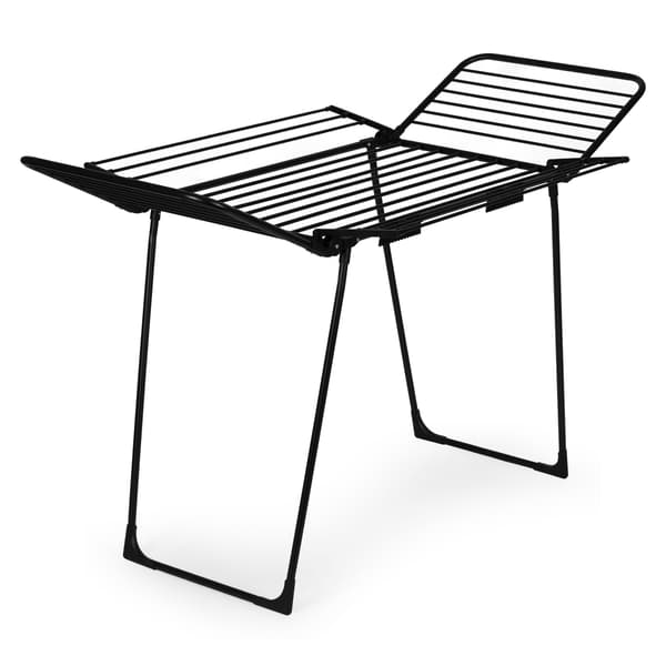 Fritstående tørrestativ, 25m, foldbar, sort
