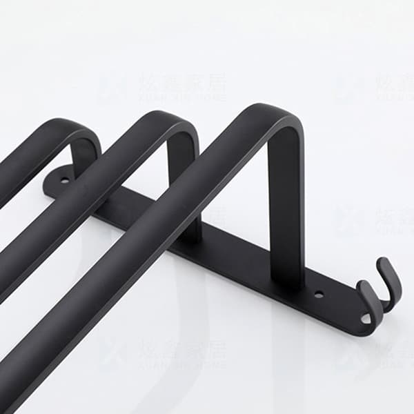 Håndklædeholder, sort aluminium, 50 cm, mat finish