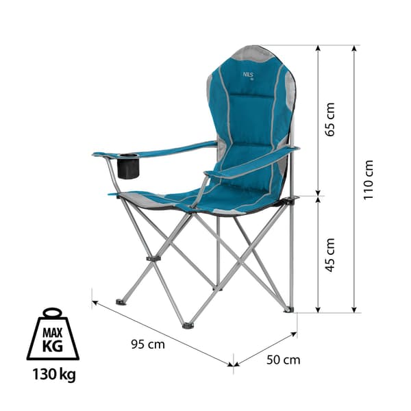 Campingstol, turkis, foldbar, letvægts