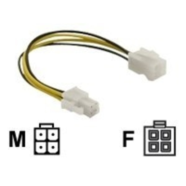 Delock - Jatkokaapeli virtaa varten - 4 pin ATX12V (uros) - 4 pin ATX12V (naaras) - 15 cm