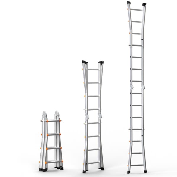 Teleskopisk A-ramsstege, 4,3 m aluminium, 145 kg